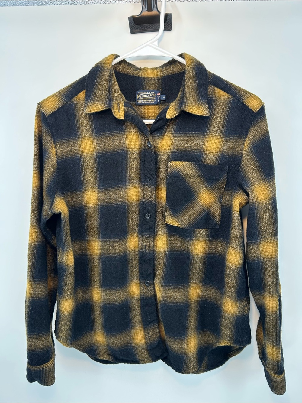 Pendleton Black and Yellow Plaid Button-Down Shirt - Kids